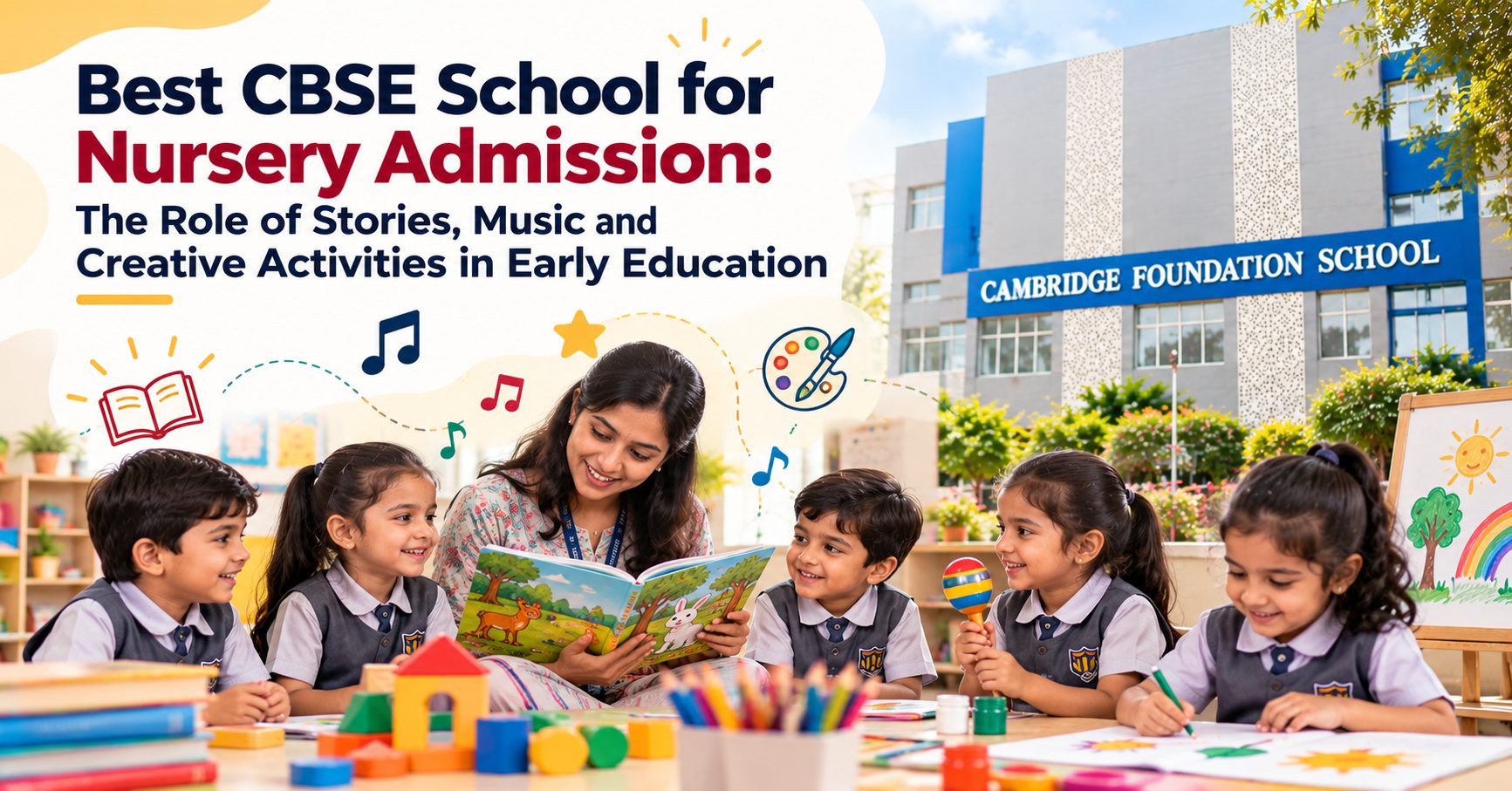 Best CBSE School for Nursery Admission: The Role of Stories, Music and Creative Activities in Early Education